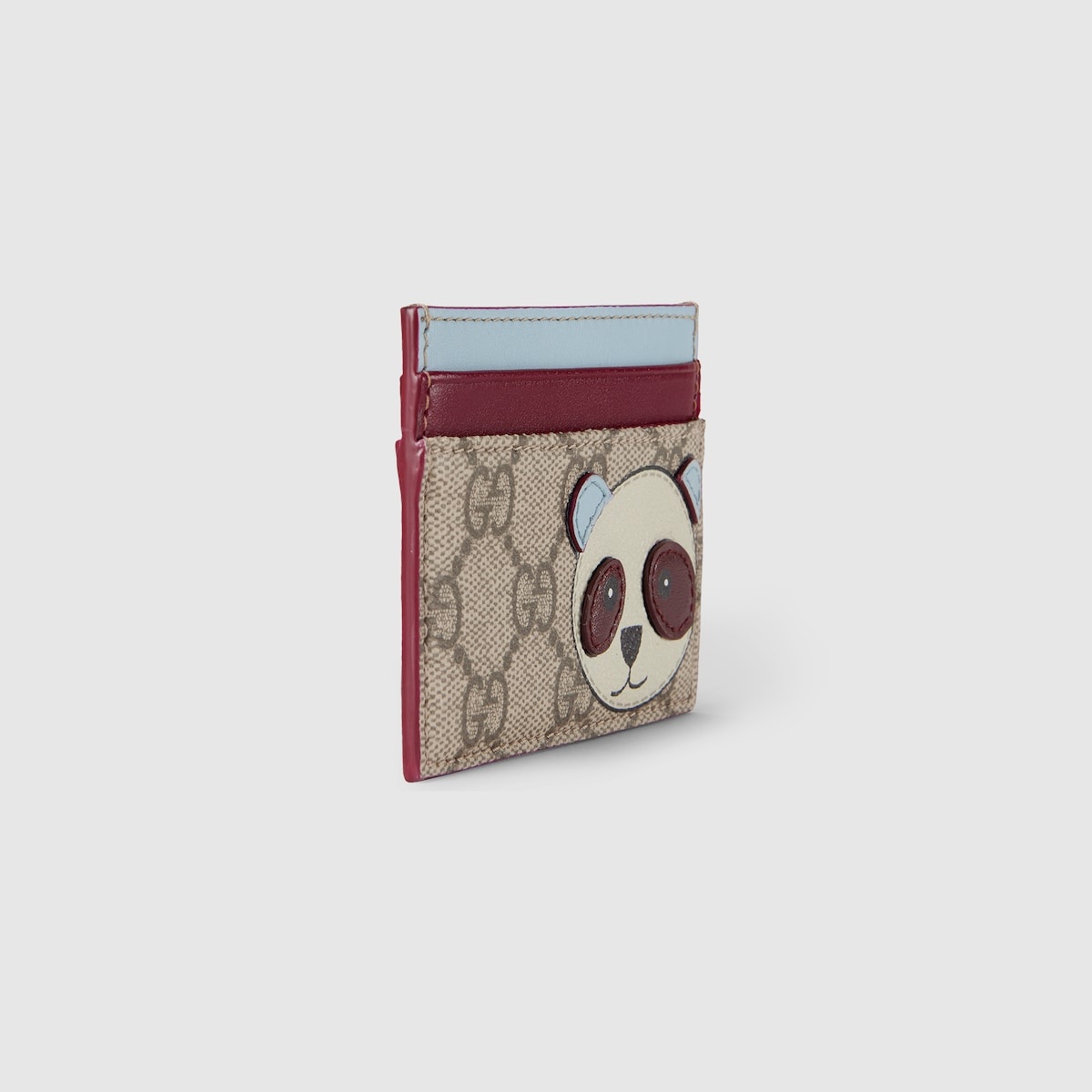 Bi-color GG card case with panda detail - 3