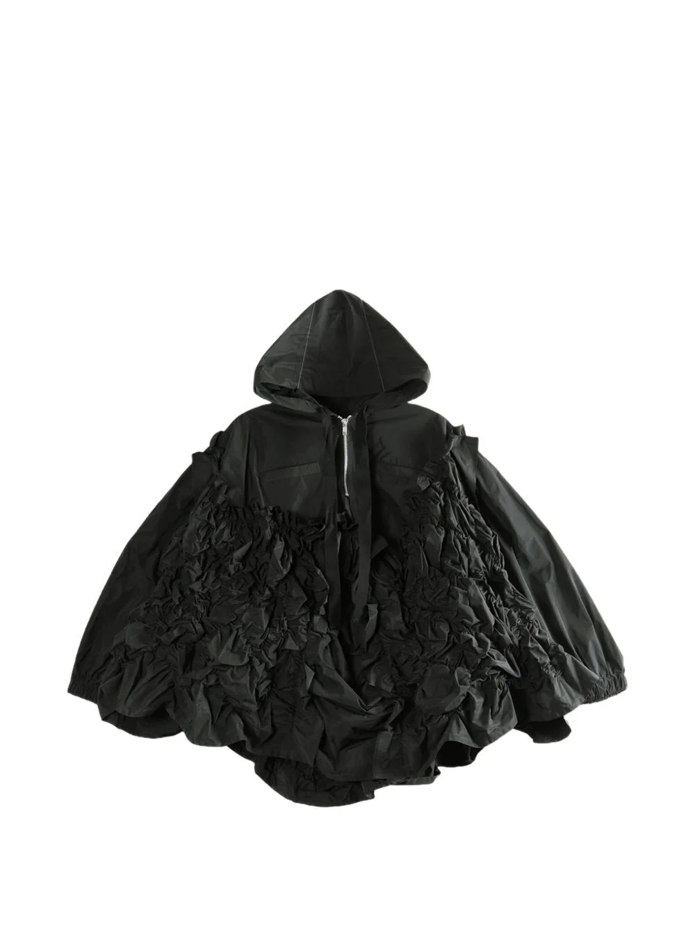 ruffled hooded jacket - 1