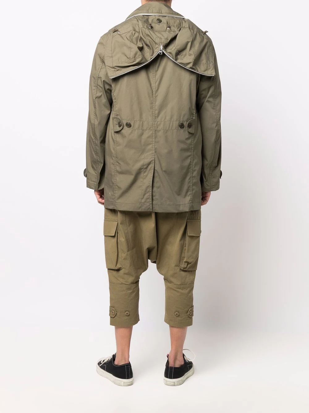 hooded double-breasted parka - 4