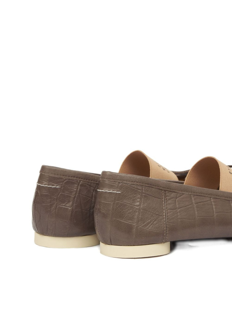 crocodile-embossed ballet flats 4