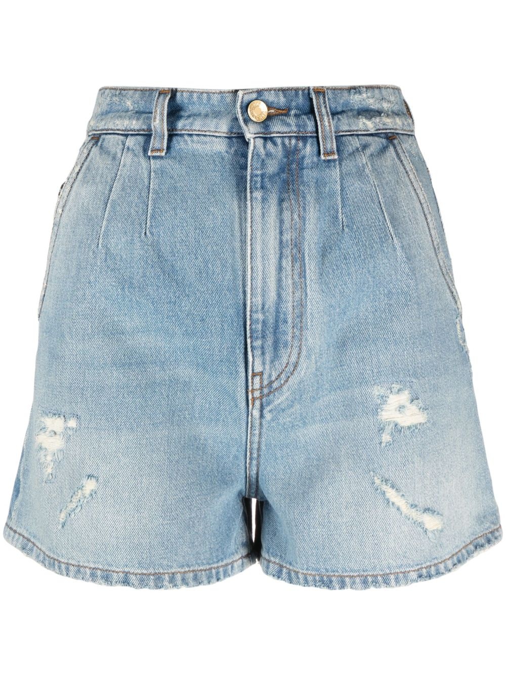 high-waisted denim shorts - 1