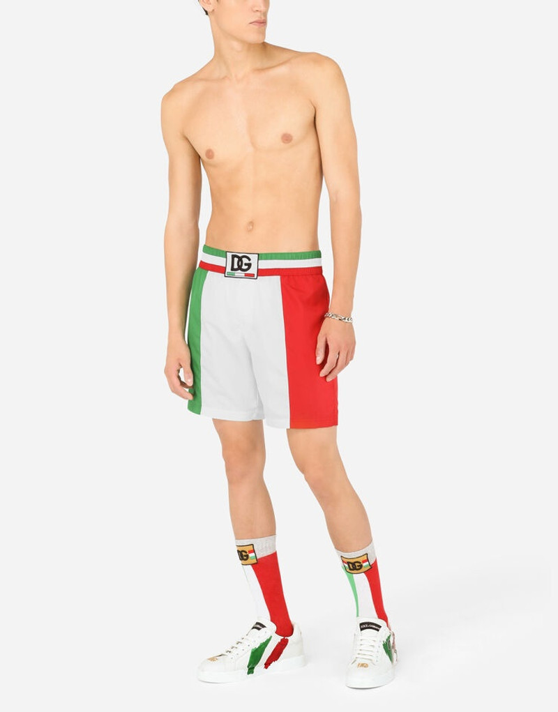 Mid-length swim trunks with Italy DG logo 2