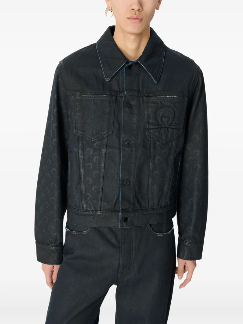 Marine Serre Moon Waxed Denim Jacket outlook