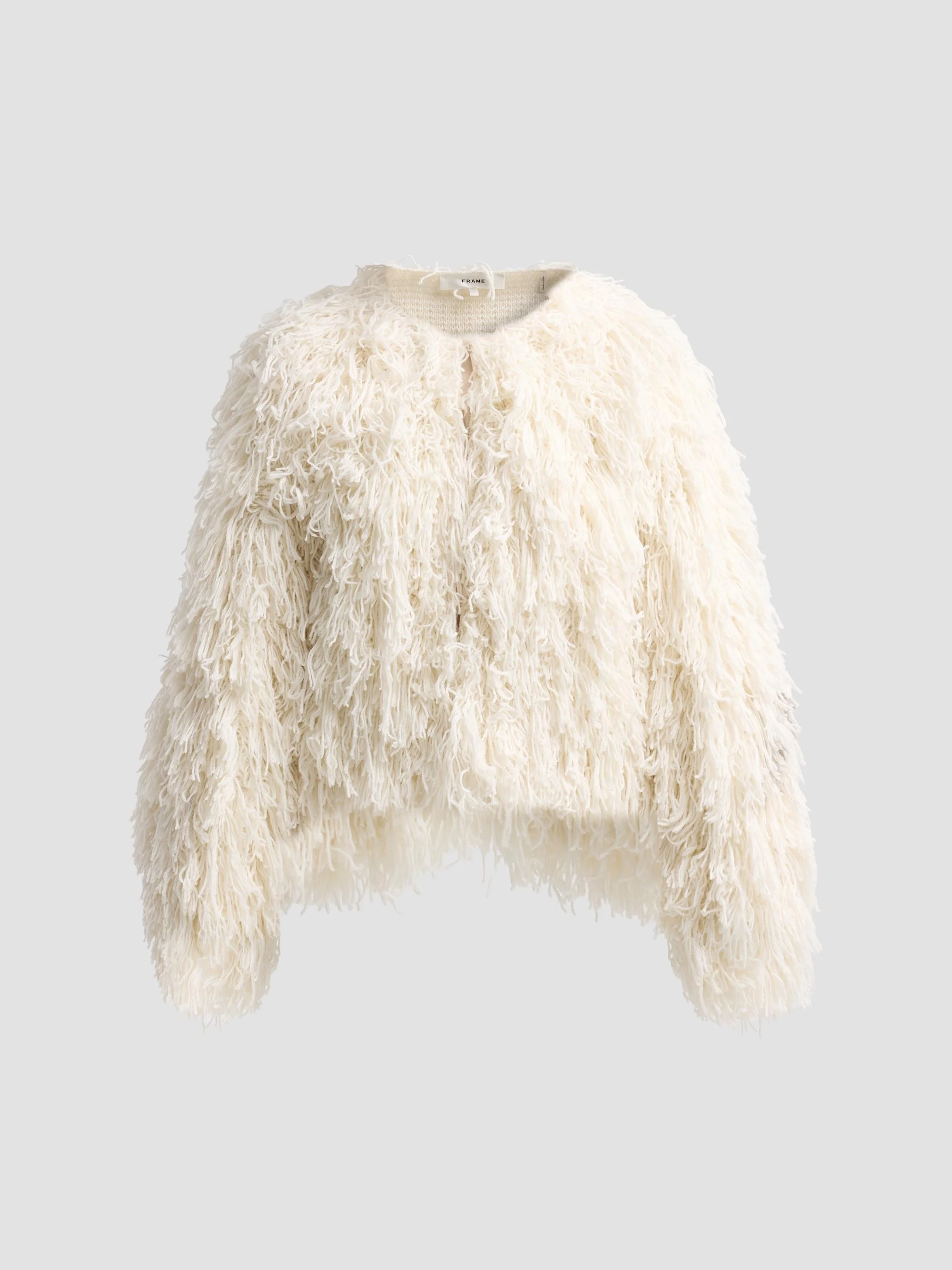 Women's The Fringe Sweater Jacket - Ecru - 1