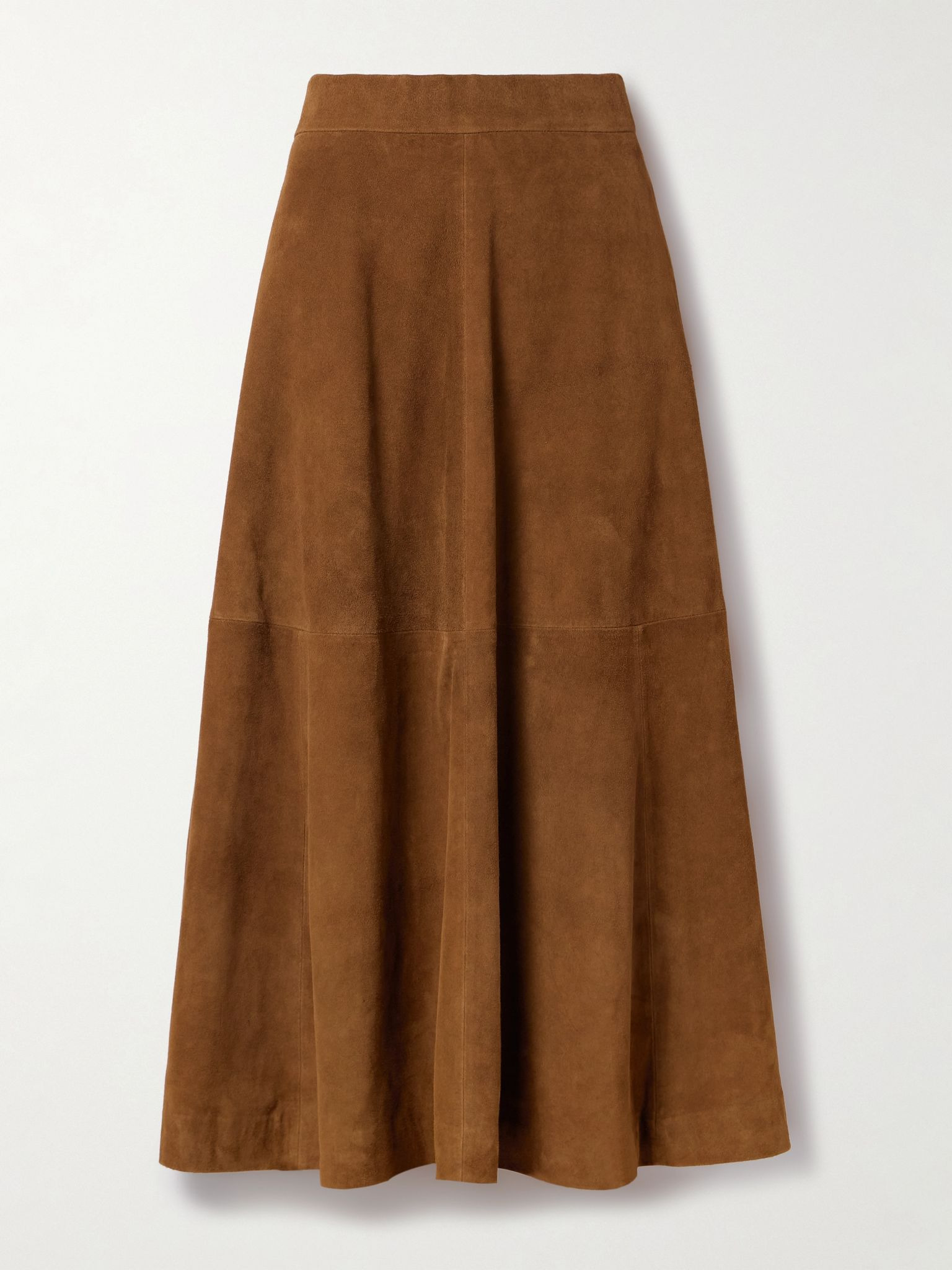 Suede midi skirt Camel - 1