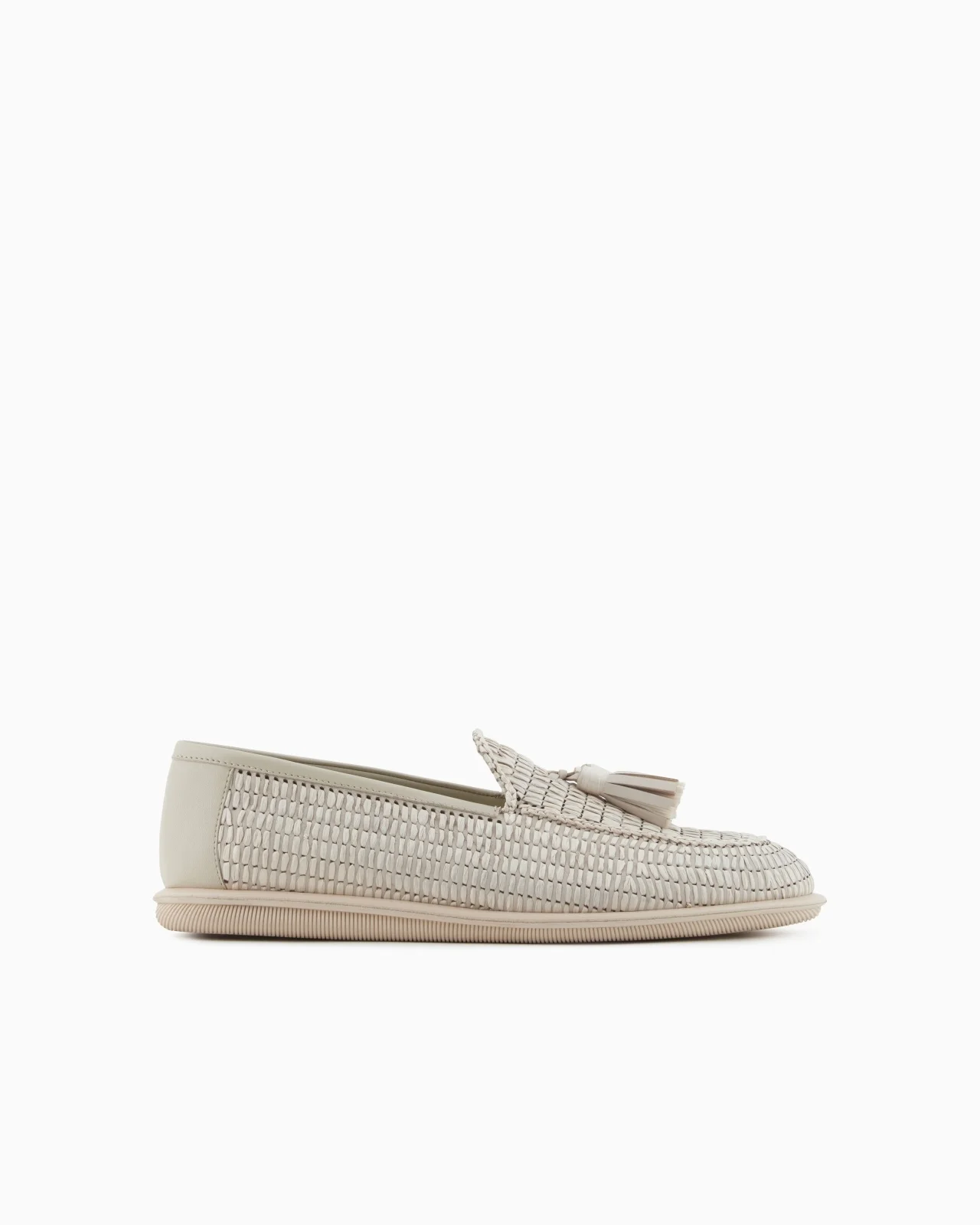 BRAIDED RAFFIA LOAFERS WITH TASSELS - 1