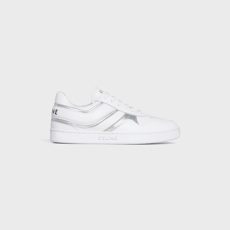 CELINE TRAINER LOW LACE-UP SNEAKER in CALFSKIN & LAMINATED CALFSKIN 1