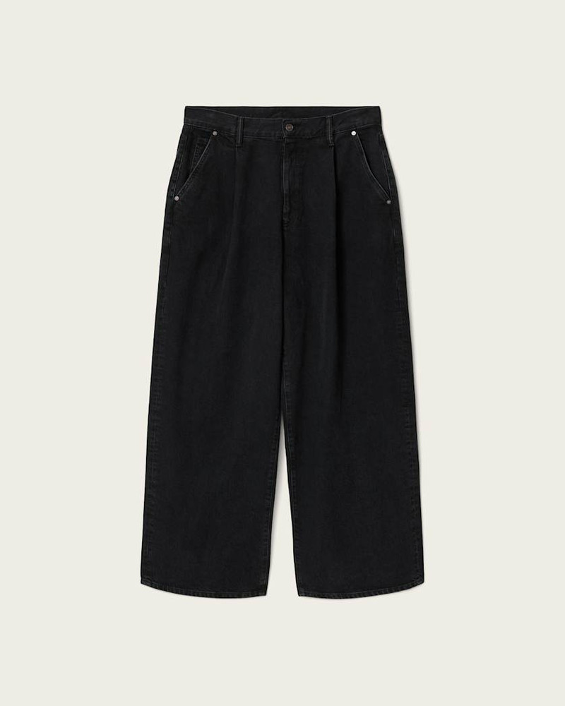 DAZE PLEATED WIDE LEG JEANS 1