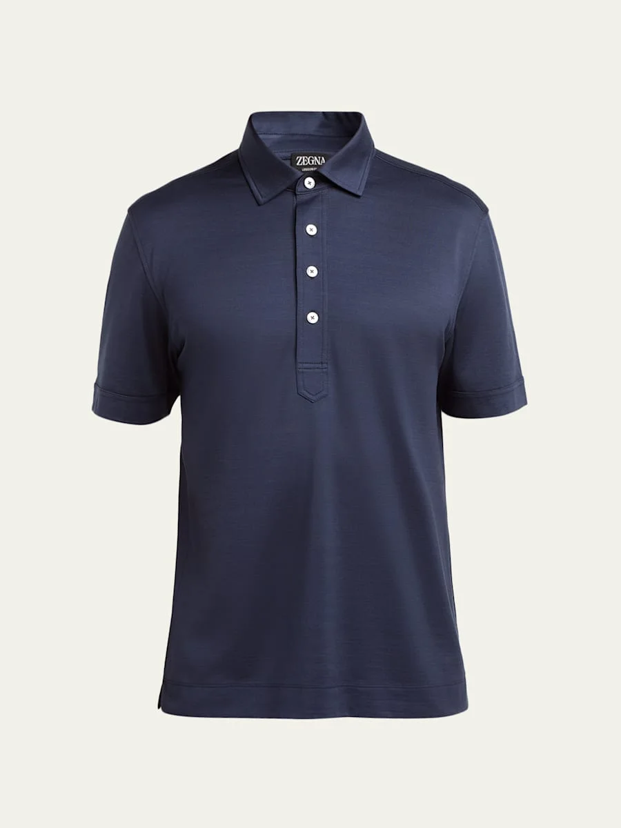 Men's Leggerissimo Cotton and Silk Polo Shirt - 1