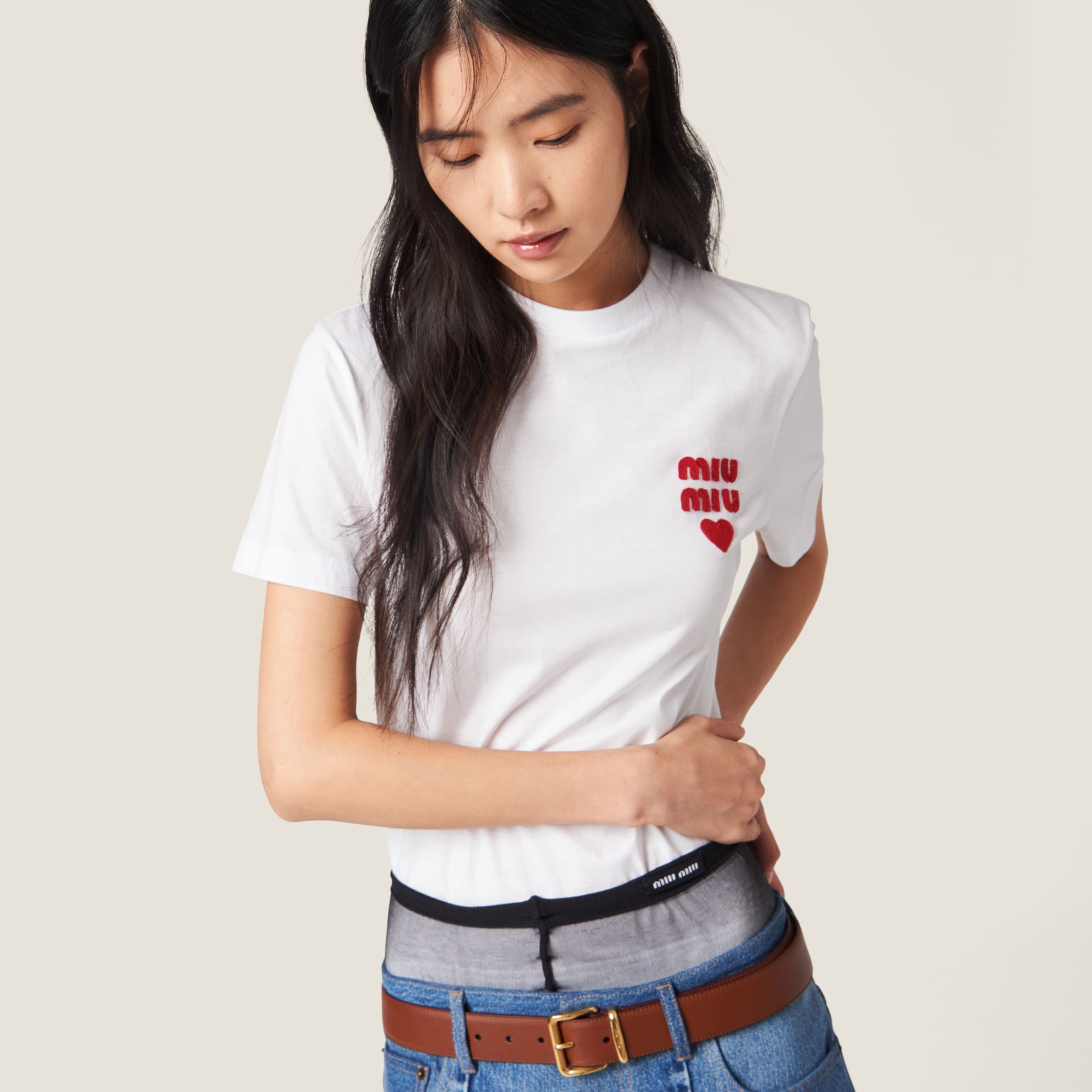 Tシャツ・カットソー MIU MIU Cotton reversible T-shirt Miu Miu Cotton jersey T-shirt | REVERSIBLE