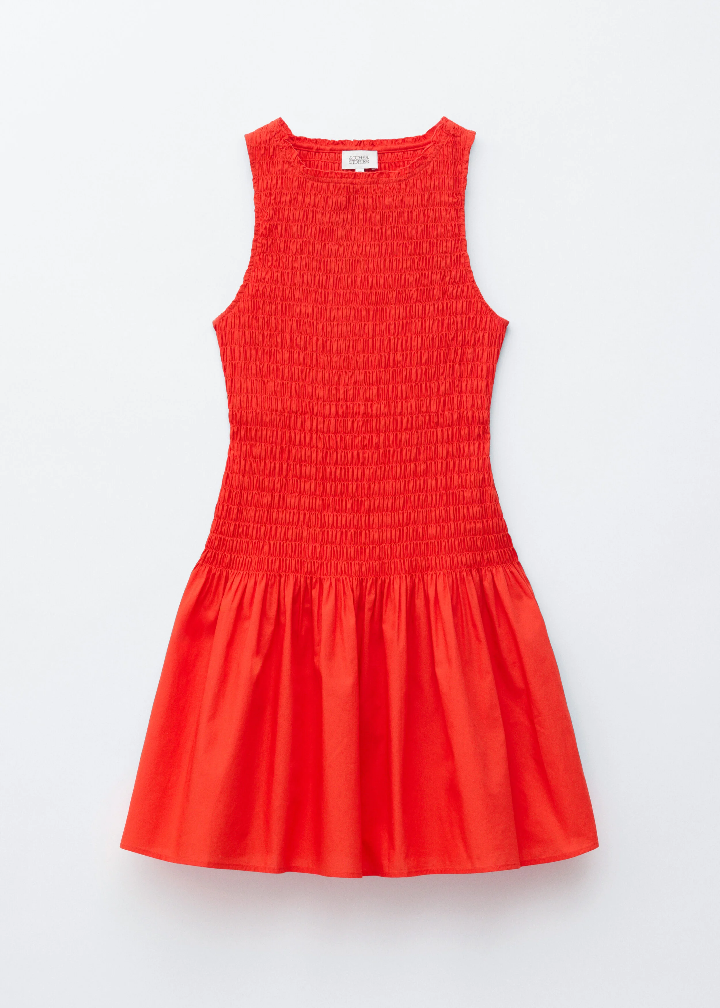 Smocked Cotton Poplin Mini Dress - 1