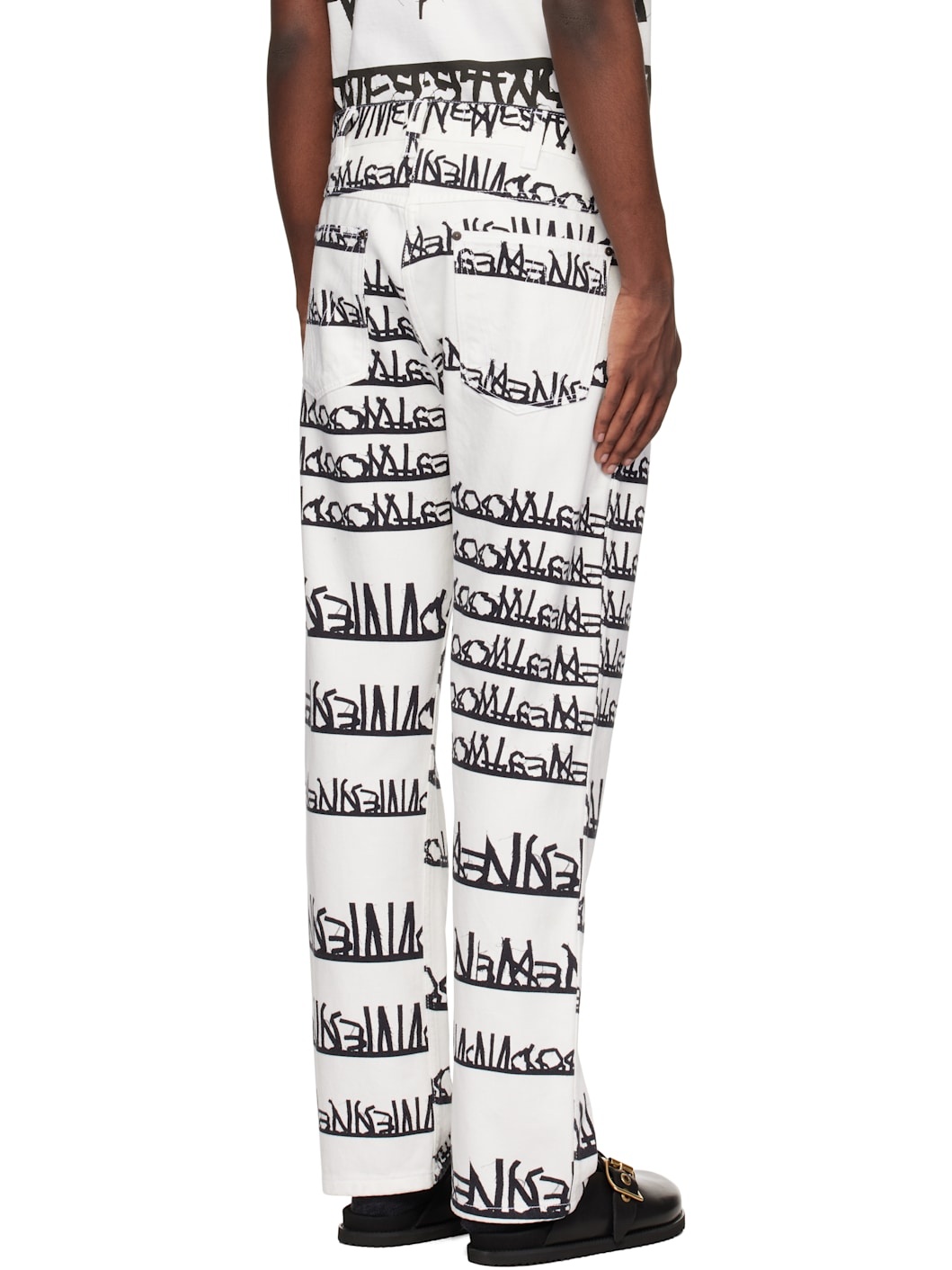 White & Black Ranch Jeans - 3