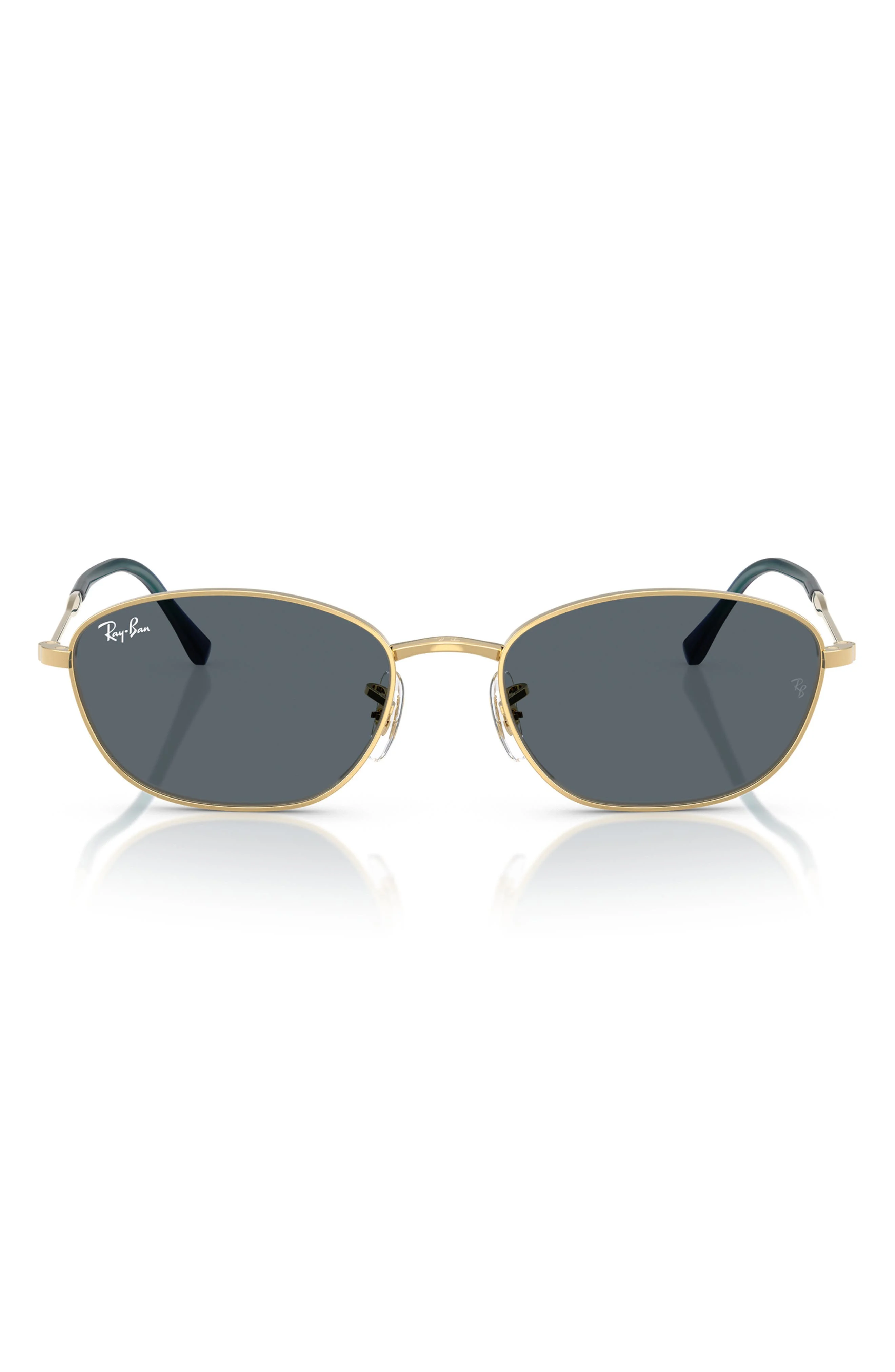 Ray-Ban 58mm Irregular Oval Sunglasses in Arista /Blue at Nordstrom - 1