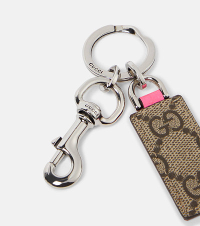 GUCCI Ophidia leather-trimmed canvas keychain outlook