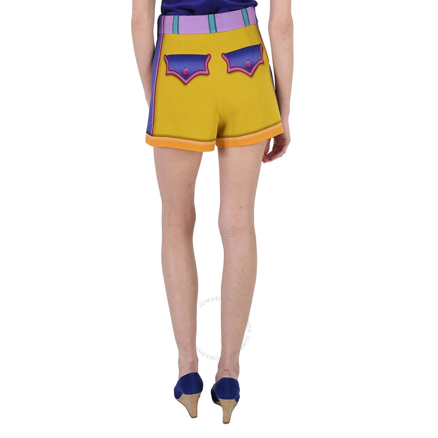 Moschino Ladies Multi Woven Patchwork Printed Shorts, Brand Size 40 (US Size 6) - 6