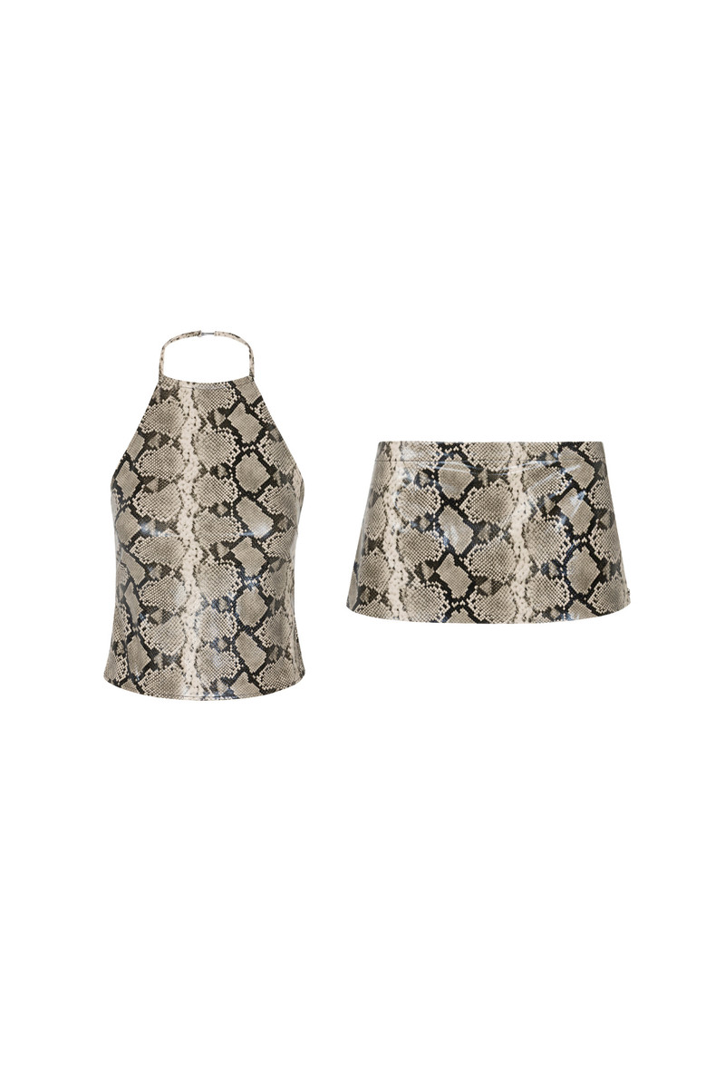 NATALIA TOP + KIRA SKIRT - VEGAN PYTHON 1