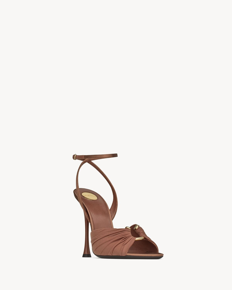 LOLA SANDALS IN SMOOTH LEATHER AND DRAPED JERSEY 3