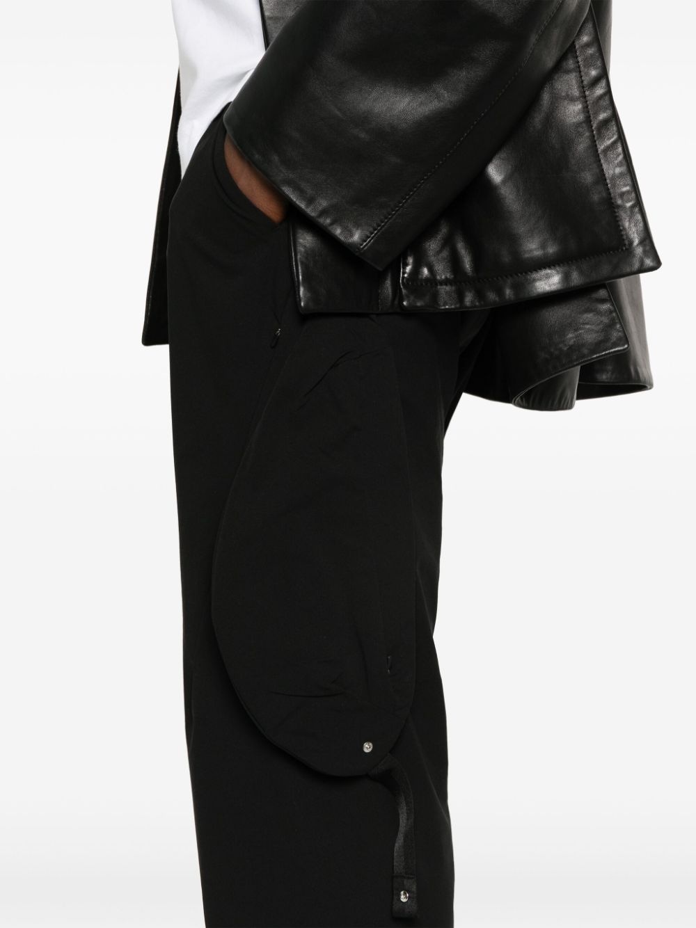 tonal stitching straight-leg trousers - 5