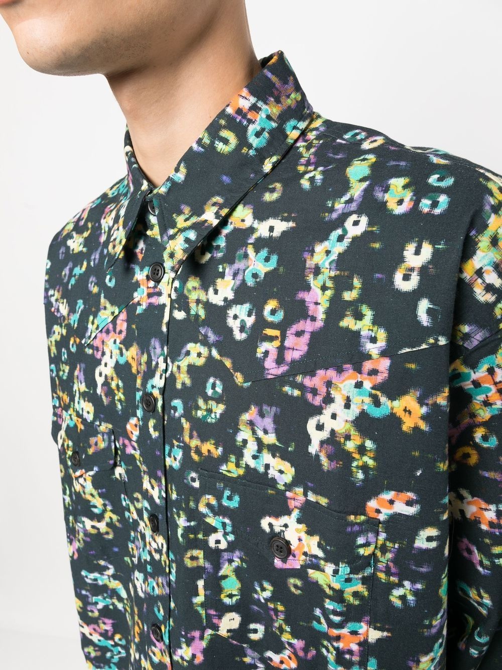 graphic-print long-sleeved shirt - 5