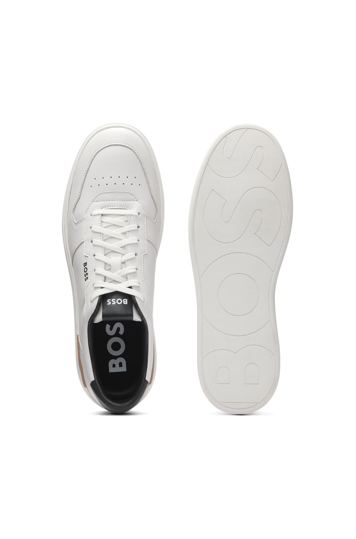LEATHER TRAINERS WITH SIGNATURE-STRIPE DETAILS - 4