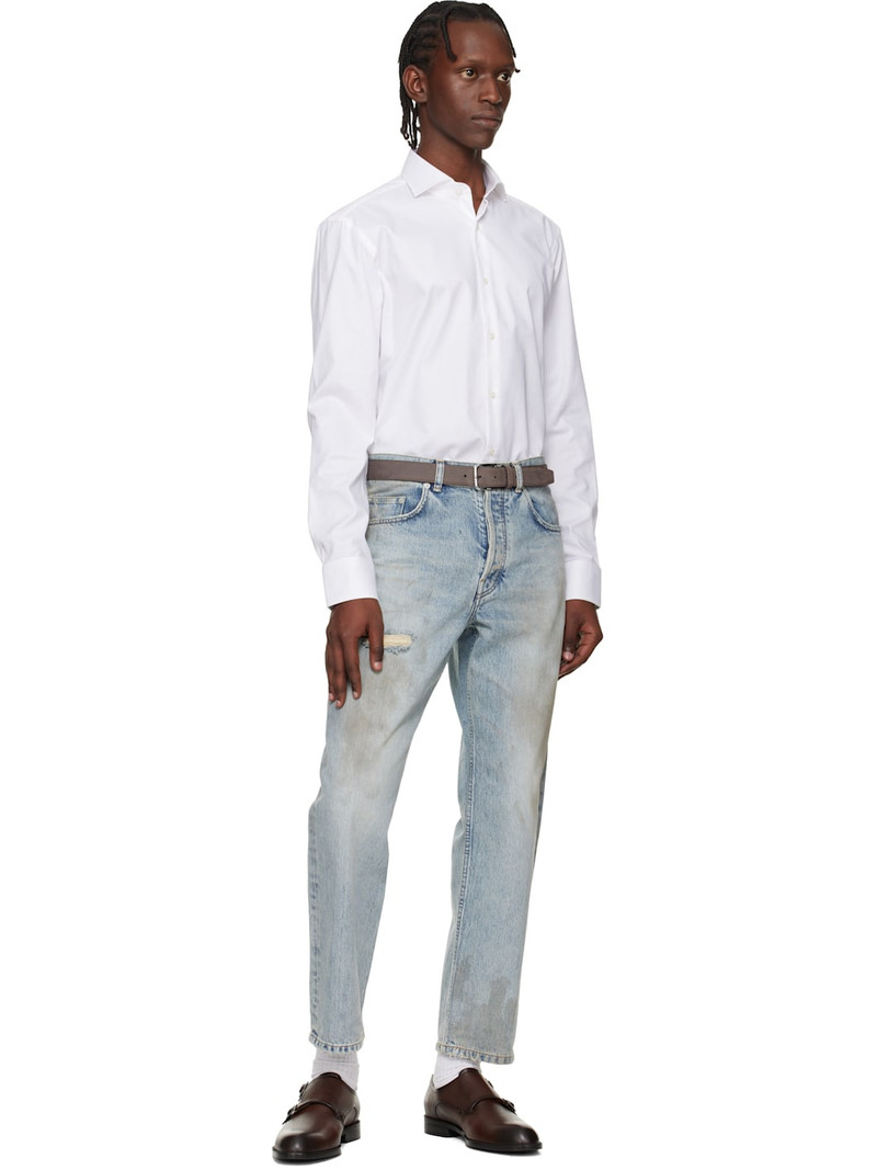 BOSS Brown Buffed Leather Monkstraps outlook