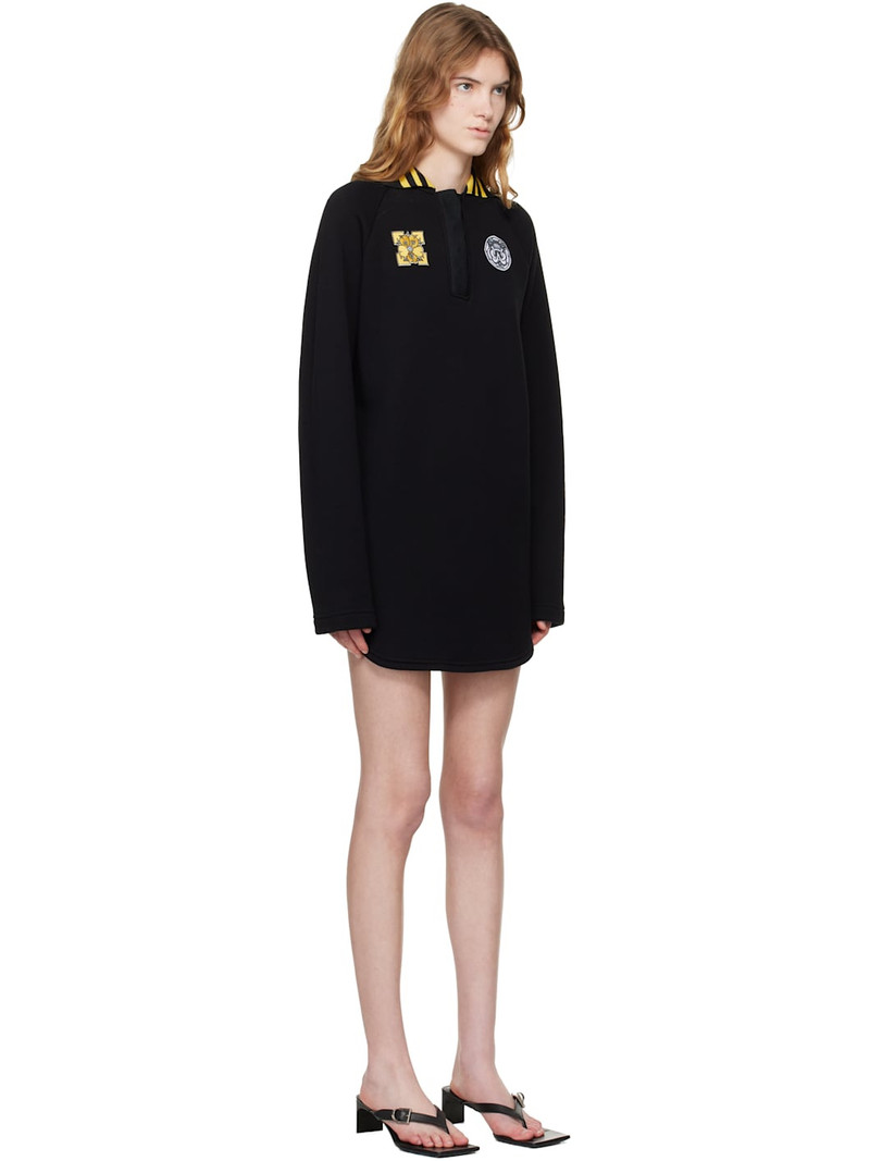 Black Sporty Polo Sweat Minidress 2