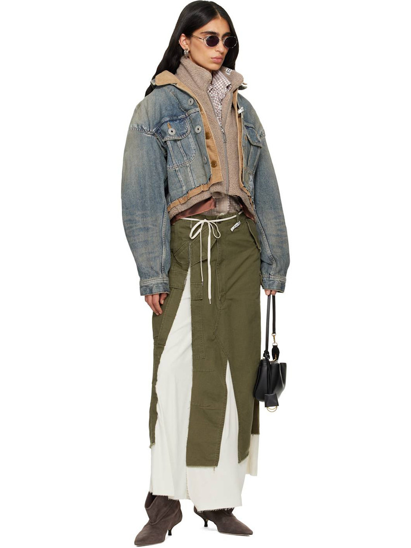 Maison MIHARAYASUHIRO Khaki Cargo Pants Pasted Midi Skirt outlook
