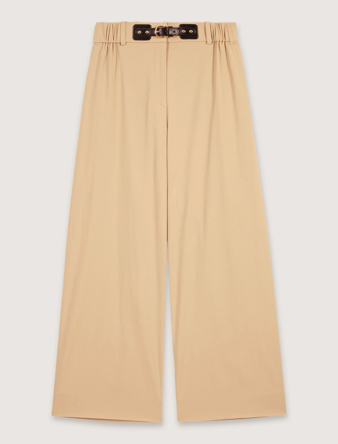 Wide-leg cotton trousers - 1