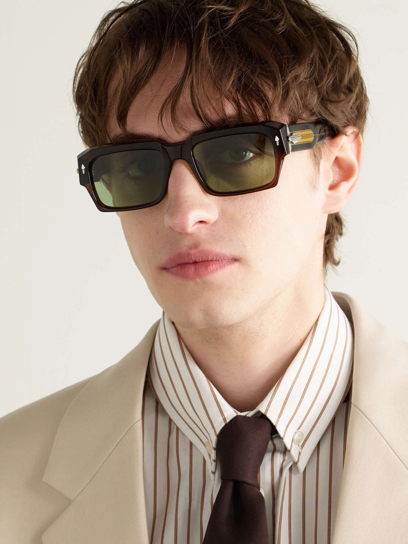 JACQUES MARIE MAGE Last Frontier VI Dakota D-Frame Acetate, Silver- and Gold-Tone Sunglasses outlook