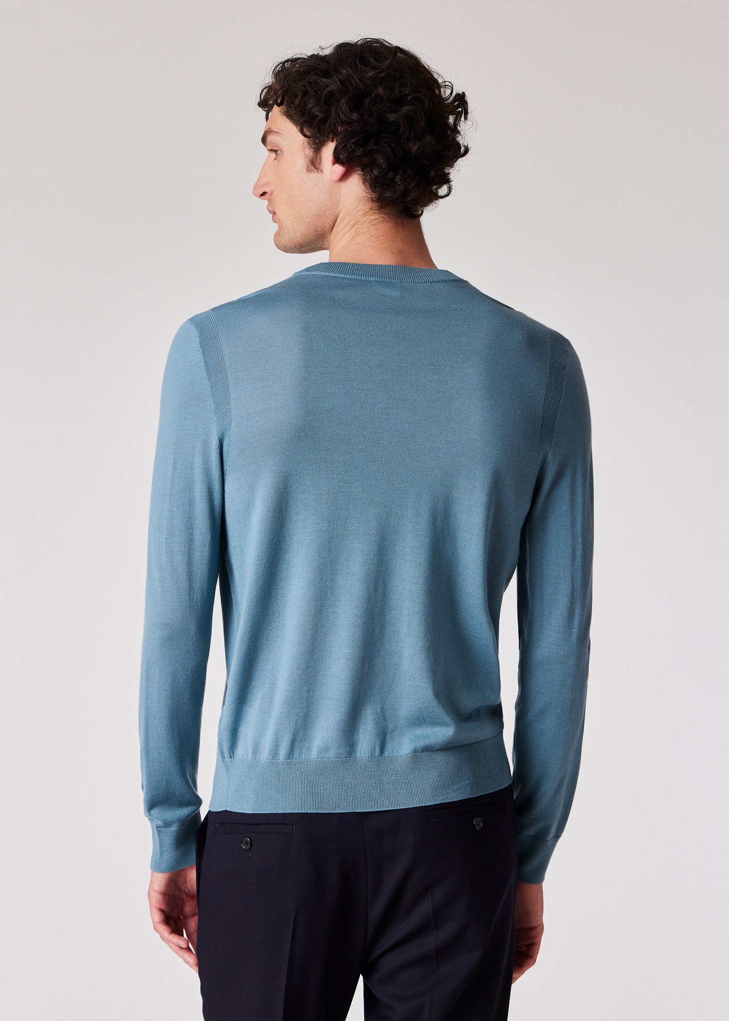 Light Blue Merino Wool Sweater - 5