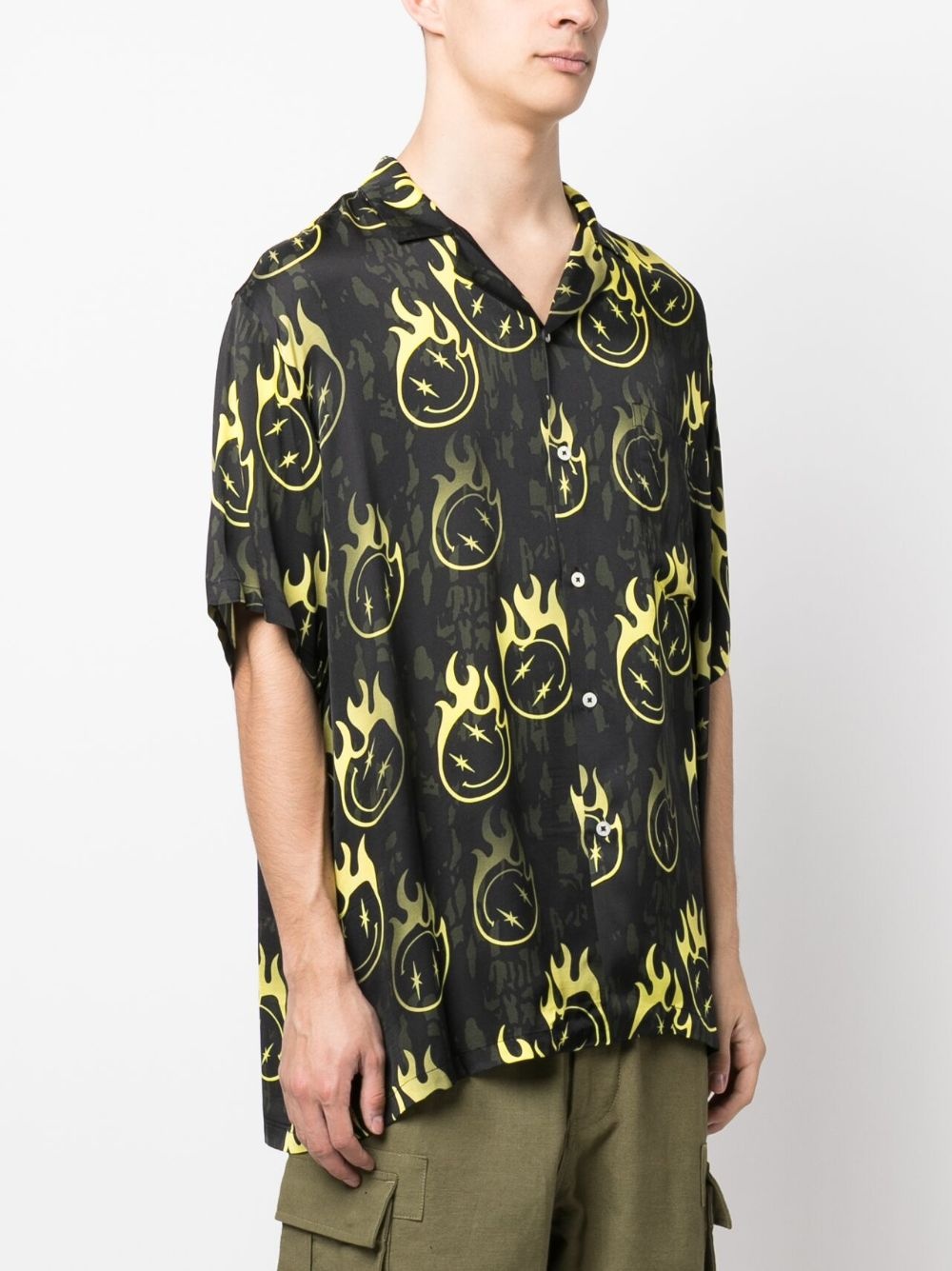 oversized smiley-print bowling shirt - 3