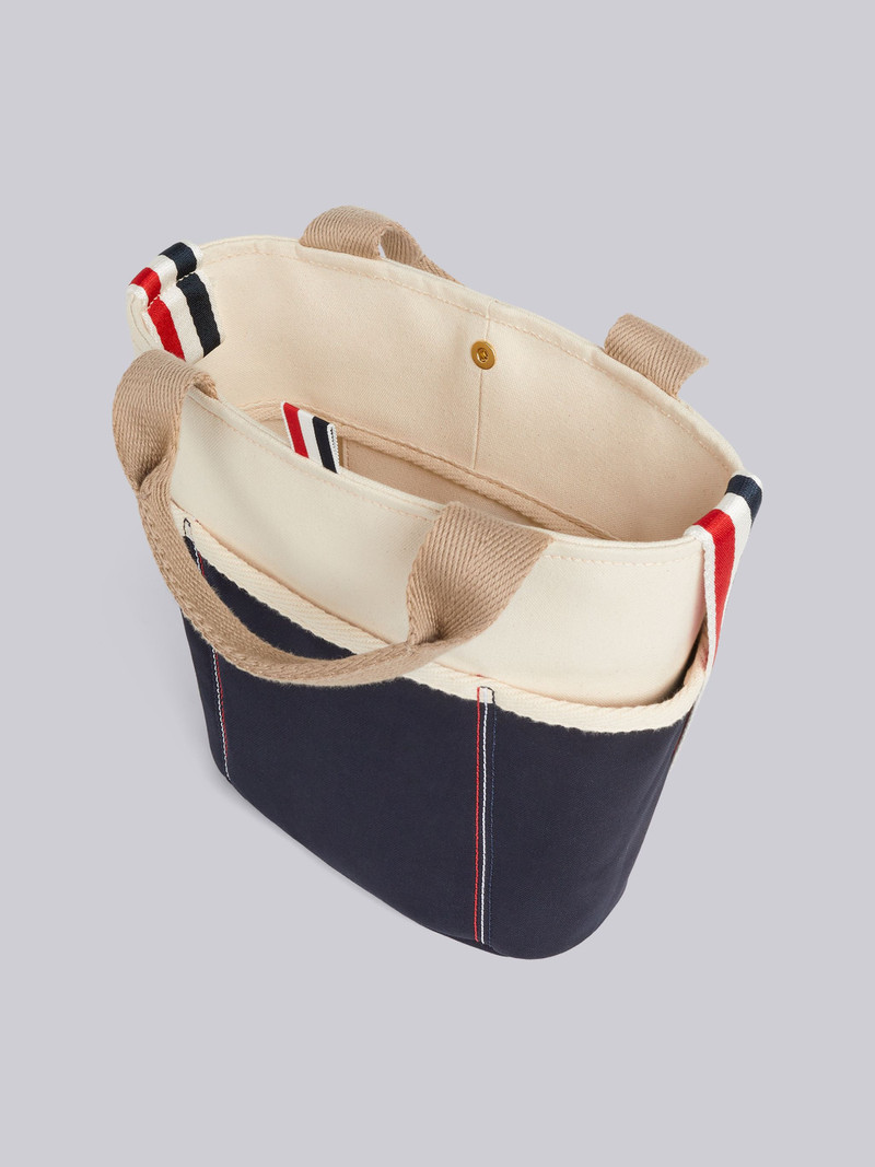 Off White Double Face Cotton Canvas Large Bucket Bag 5