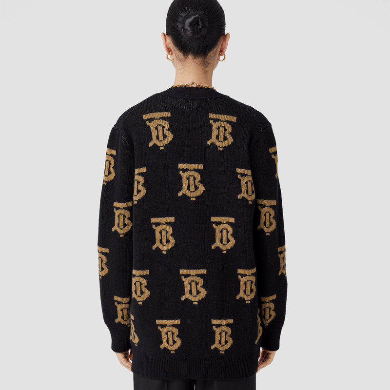 Monogram Motif Wool Jacquard Cardigan 2