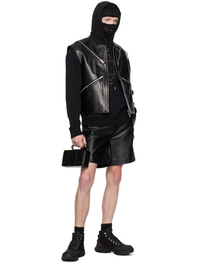 HELIOT EMIL™ Black Nebule Leather Vest outlook