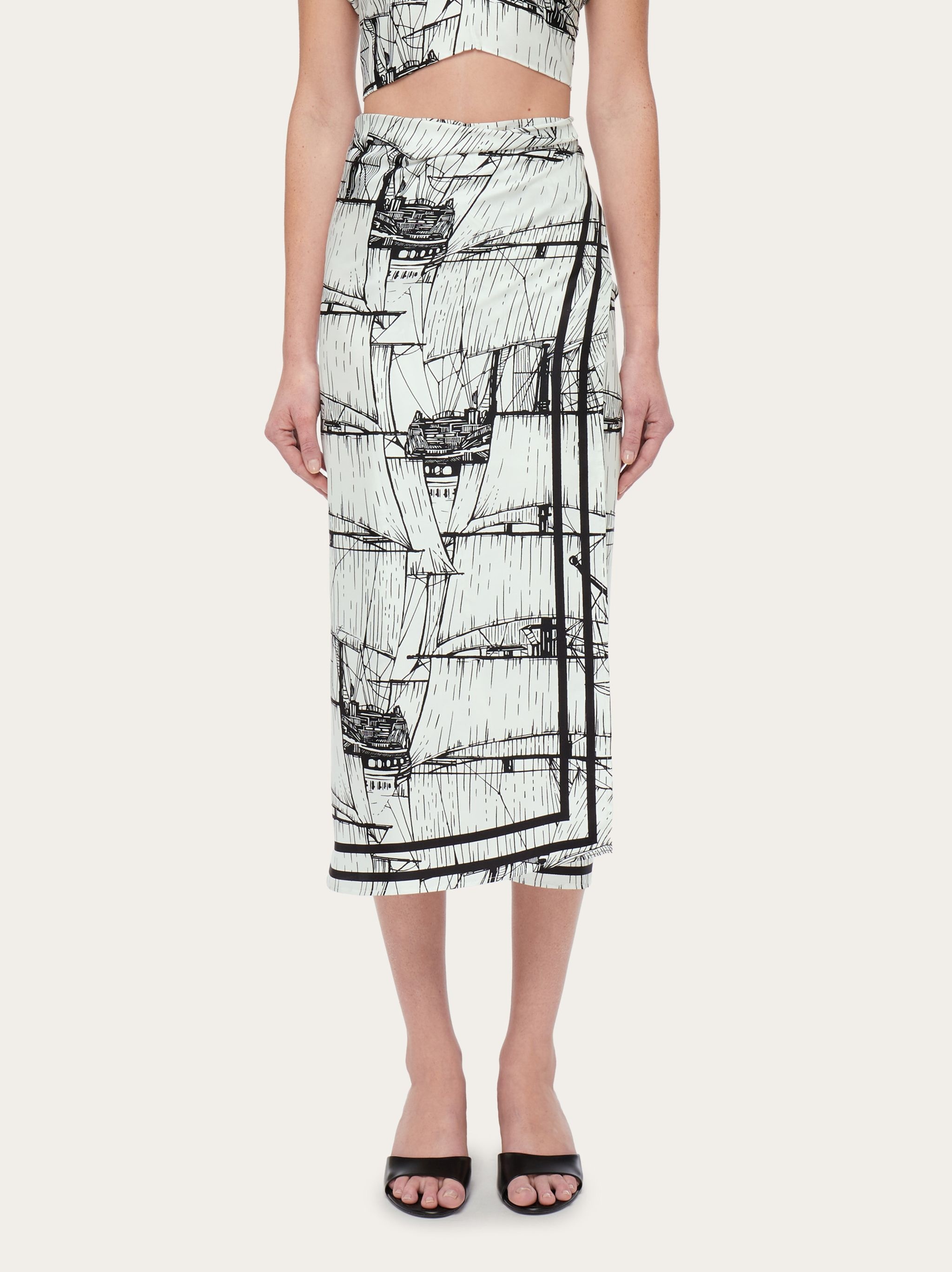 Veliero print sarong skirt - 3