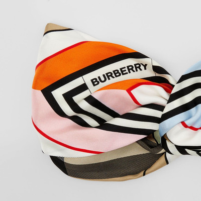 Burberry Montage Print Silk Headband outlook