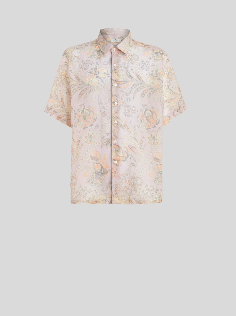 SHORT-SLEEVED LEAFY SHIRT - 1