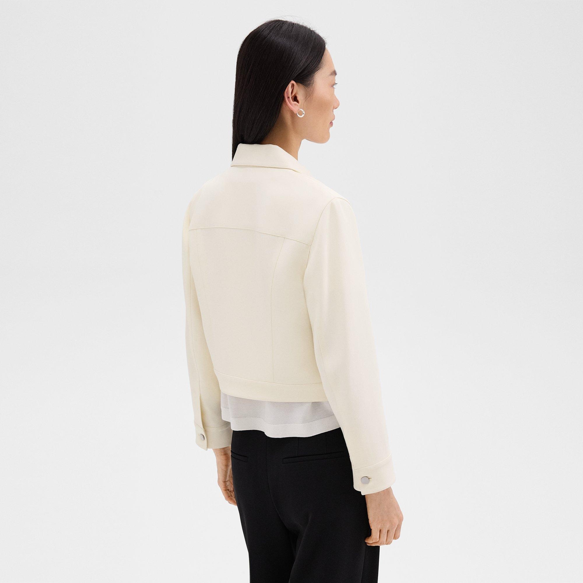 Shrunken Trucker Jacket in Admiral Crepe - 4