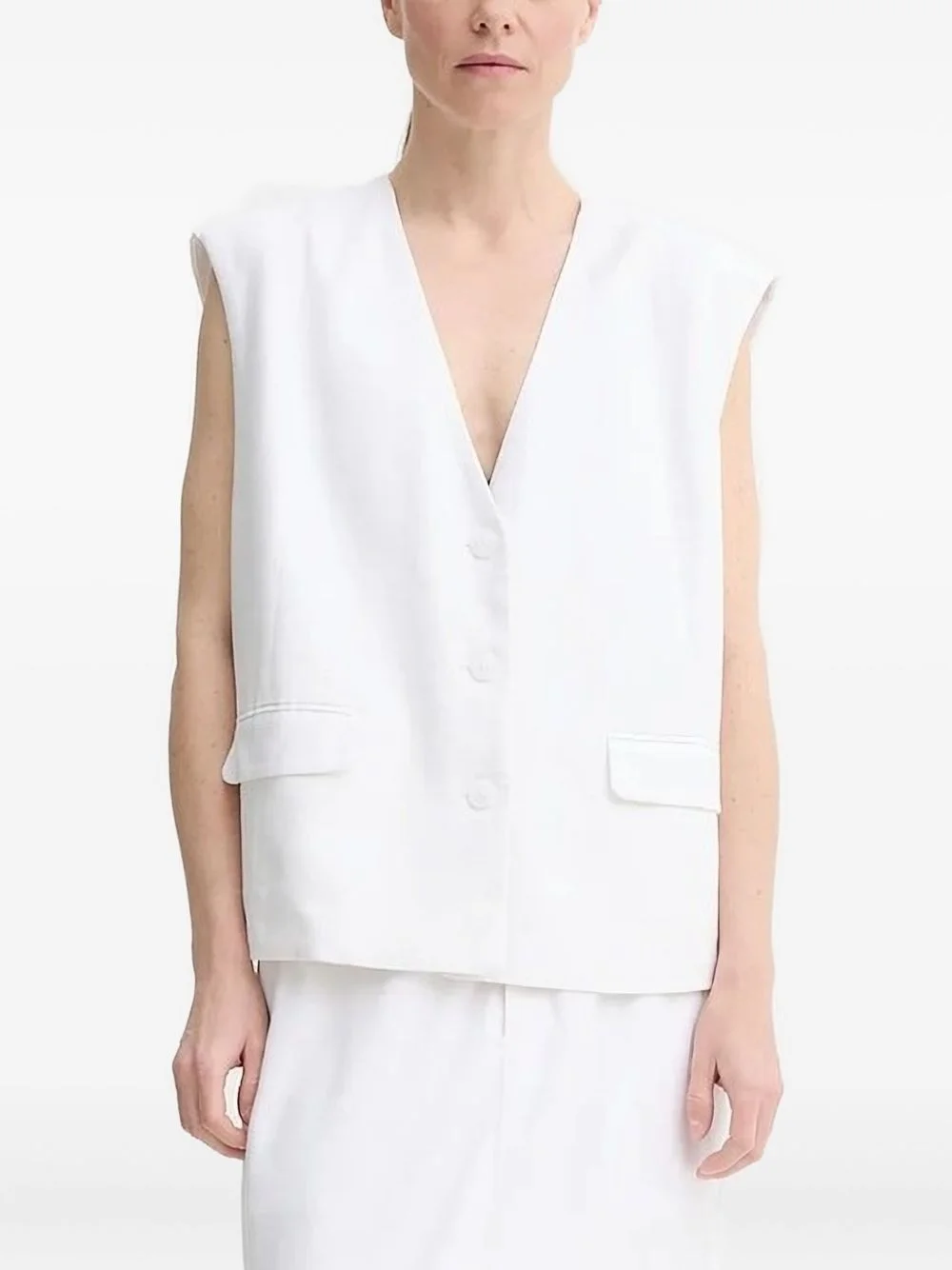 button-fastening sleeveless waistcoat - 1