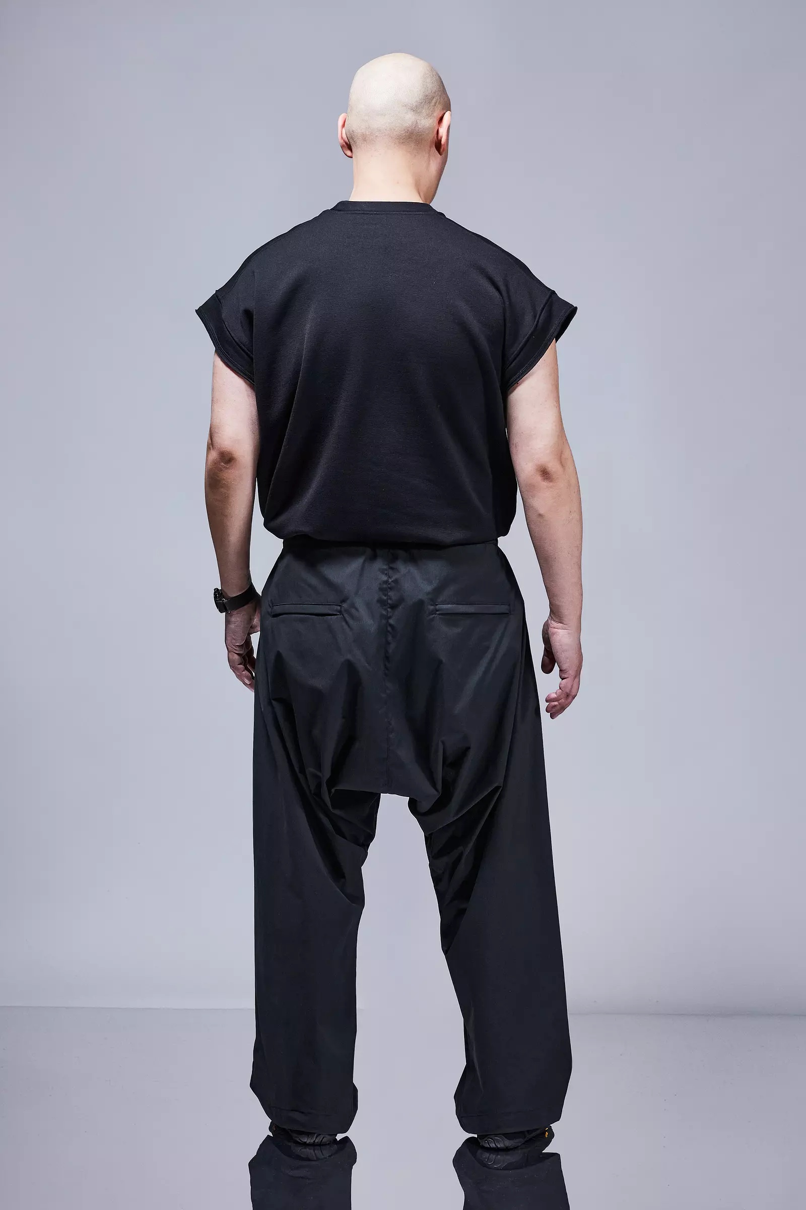 P30BL-E Encapsulated Nylon Ultrawide Drawcord Trouser Black - 8