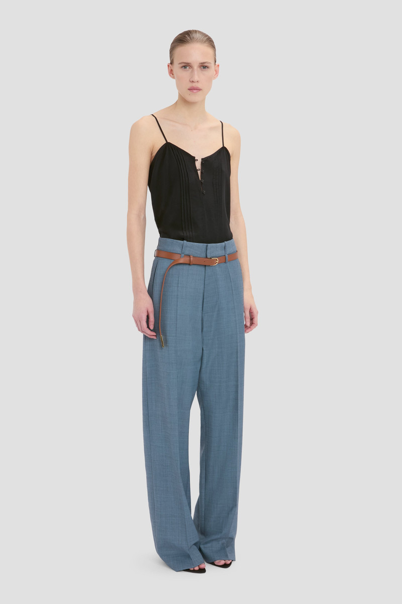 Curved Leg Trouser In Cloud Blue 3