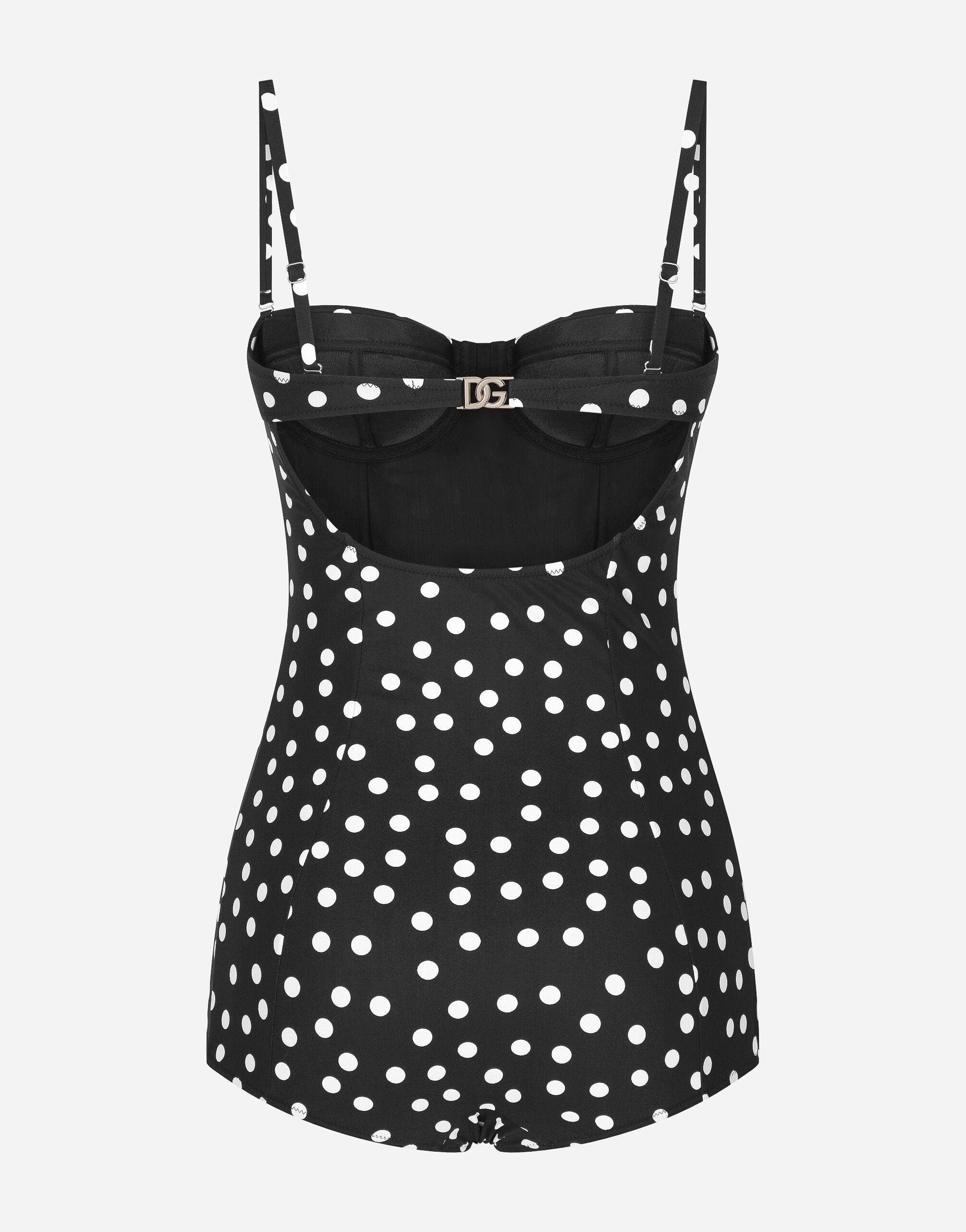 Polka-dot balconette one-piece swimsuit - 2