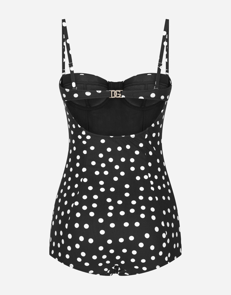 Dolce & Gabbana Polka-dot balconette one-piece swimsuit outlook
