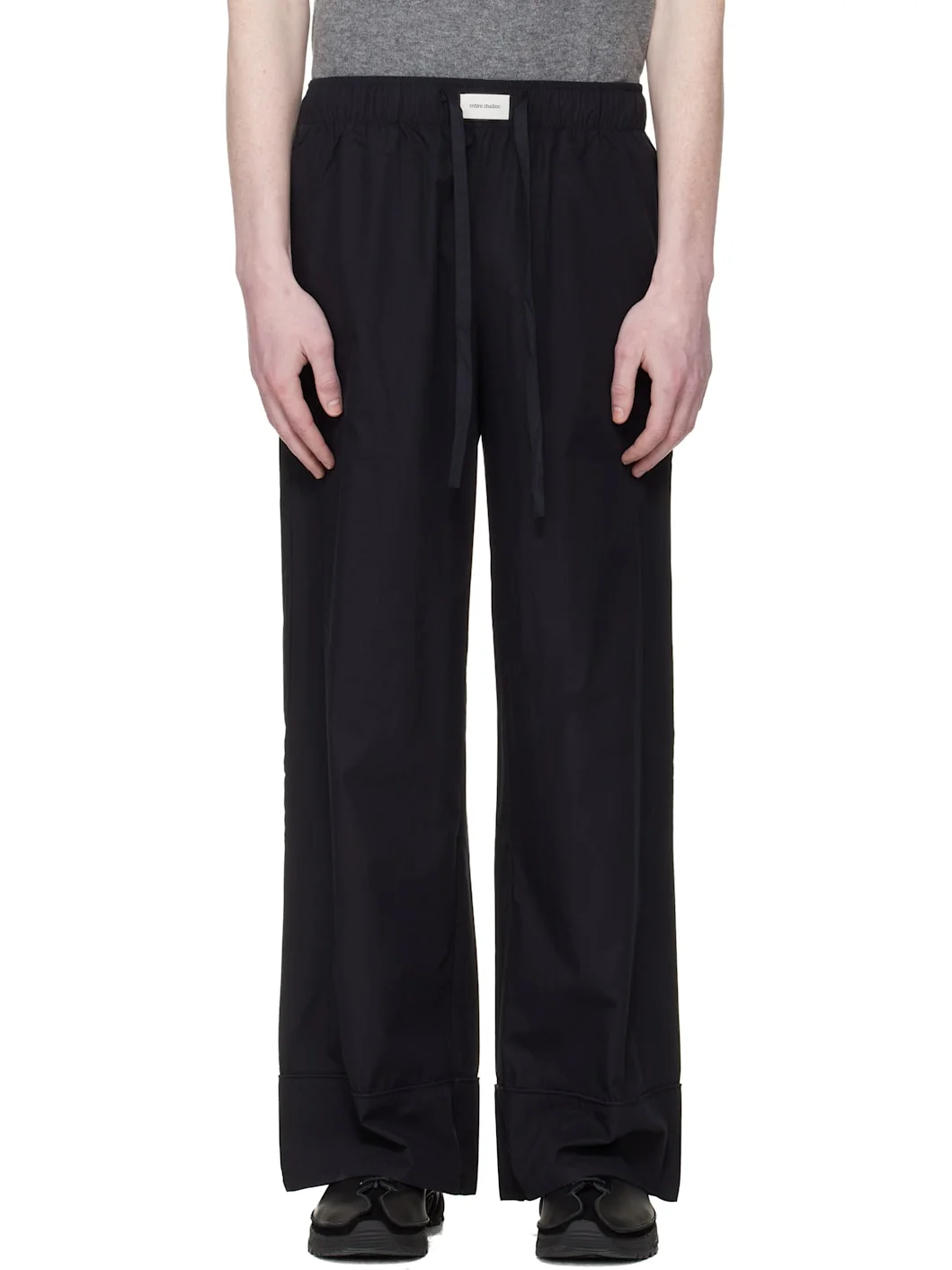 Black Pajama Lounge Pants - 1