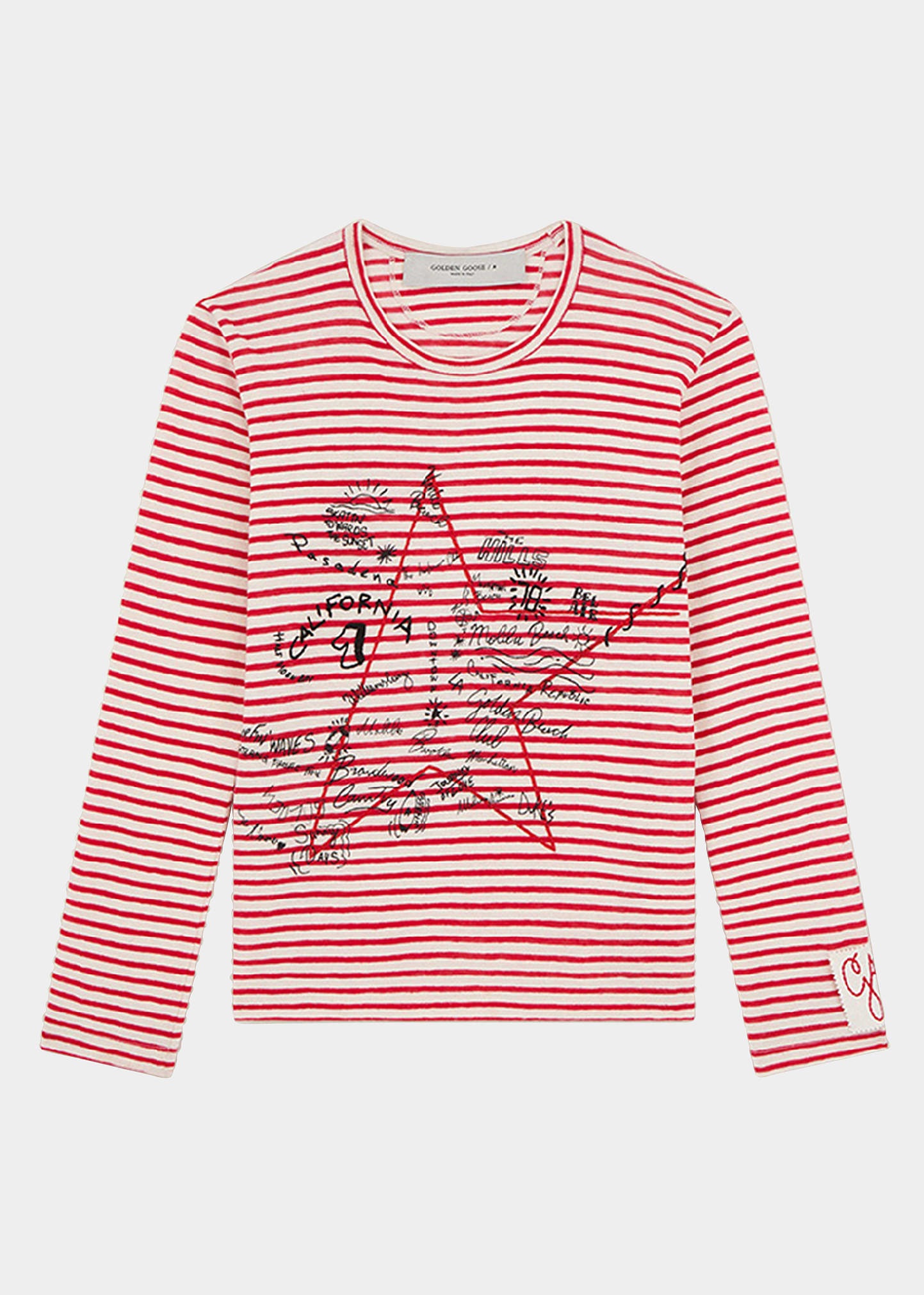 Striped Long-Sleeve T-Shirt w/ Embroidery - 5