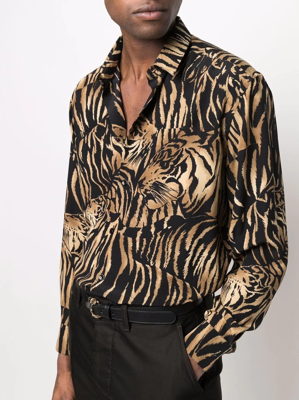 silk tiger-print shirt - 5