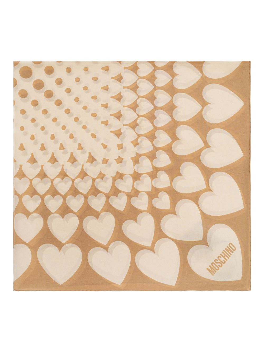 heart-print silk scarf - 1