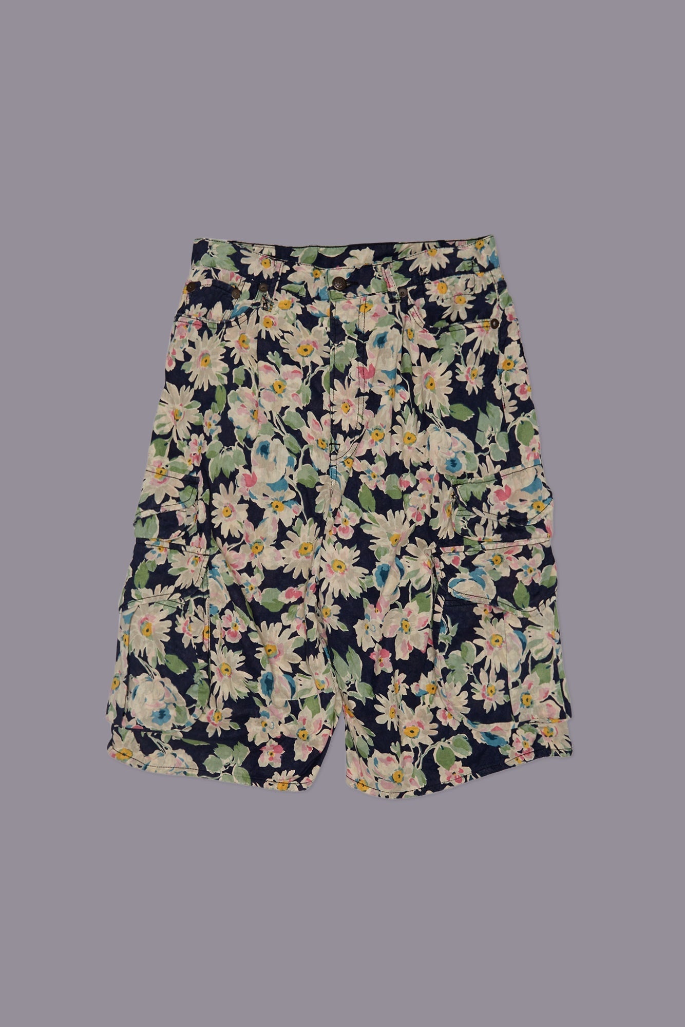 BERMUDA CARGO SHORT - LAYERED BLACK FLORAL - R13 - 3