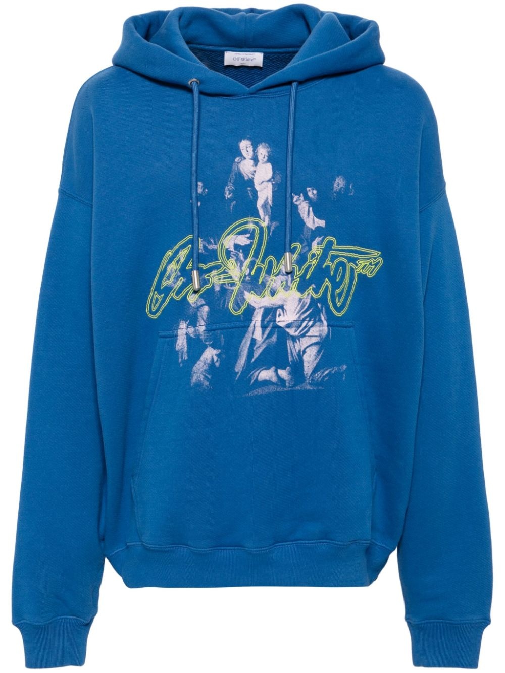 graphic print cotton hoodie - 1