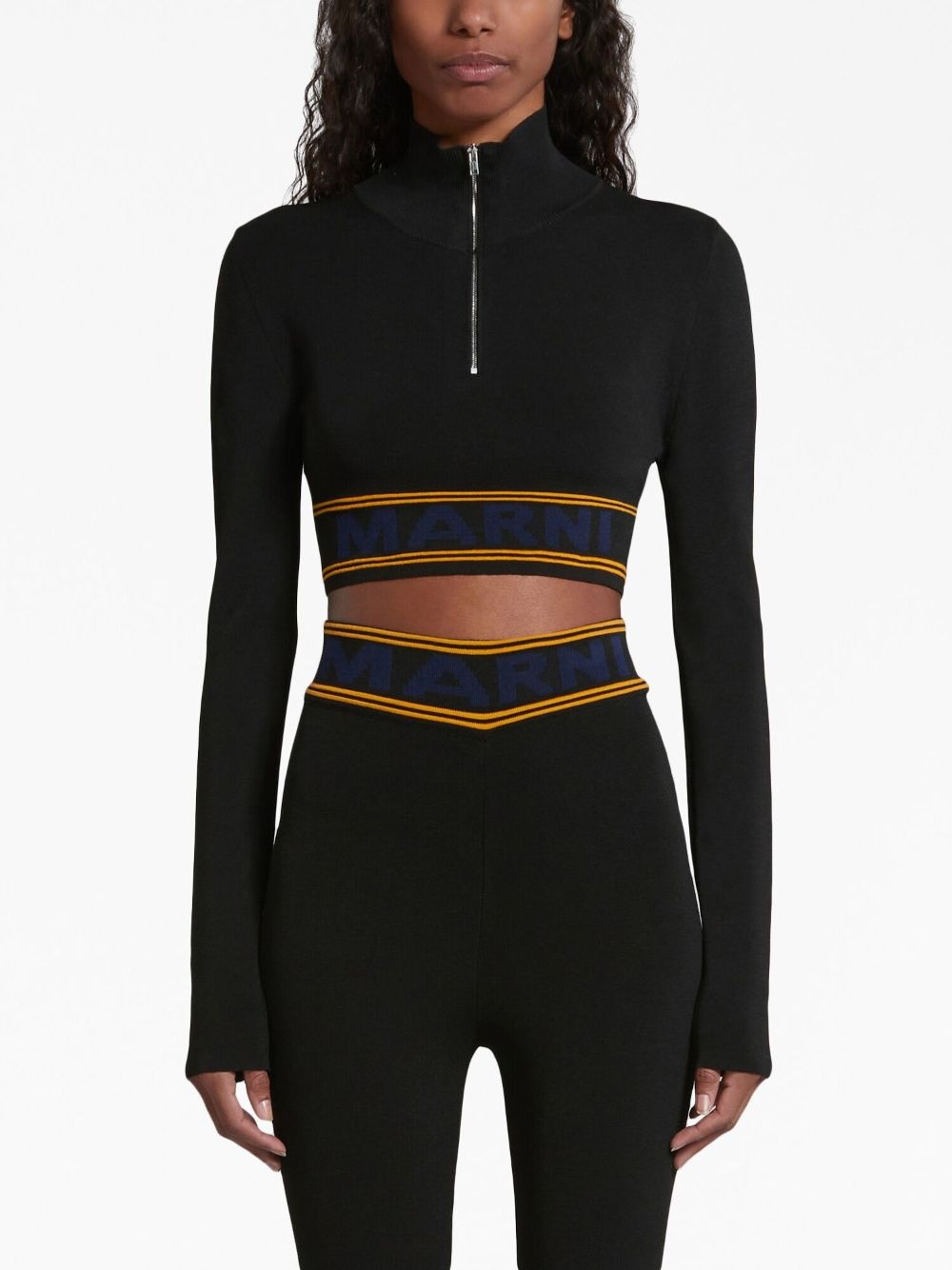 logo intarsia-knit cropped jumper - 3